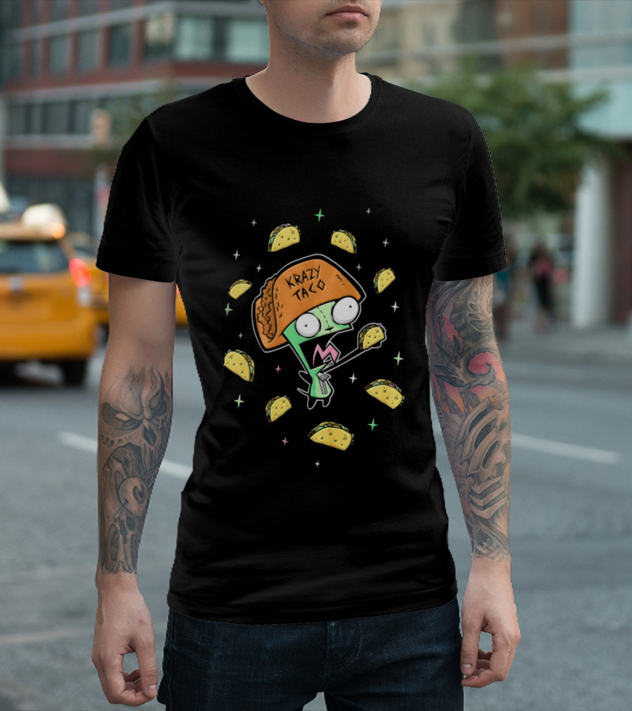 Gir Invader Zim Crazy Taco Enthusiast Cartoon T-Shirt