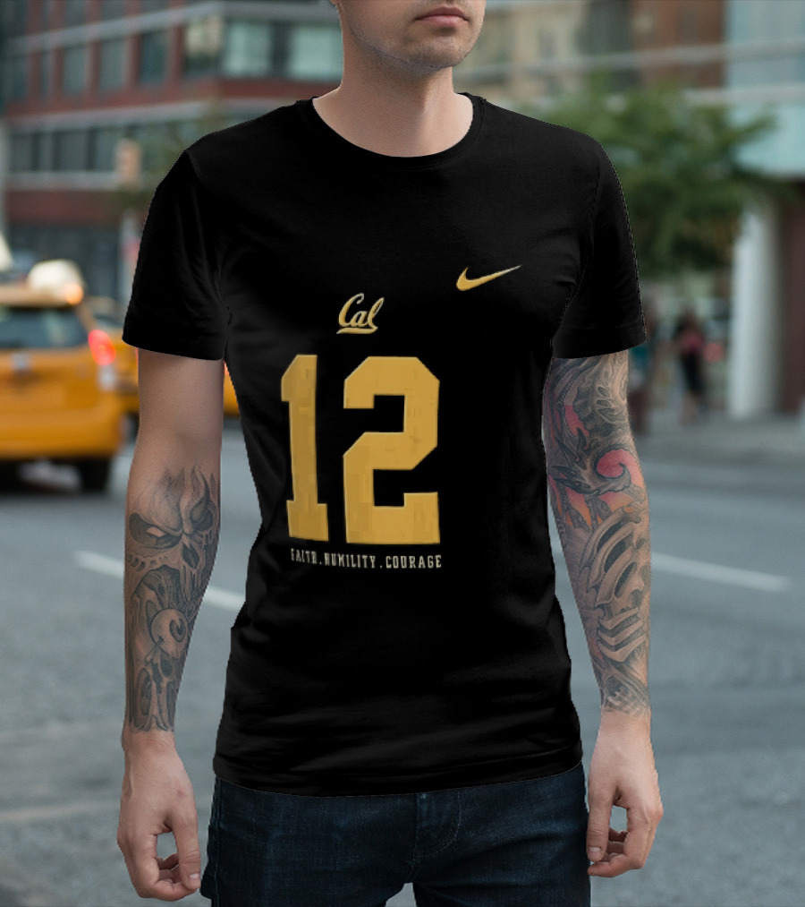 California Golden Bears Number 12 Nike Faith Humility Courage T-Shirt