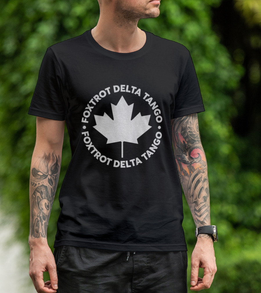 Foxtrot Delta Tango Canadian Maple Leaf Circular T-Shirt