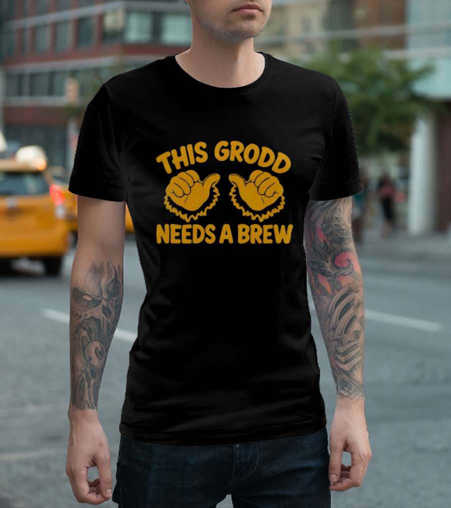 This Grodd Needs A Brew Funny Gorilla Grodd Thumbs Up T-Shirt