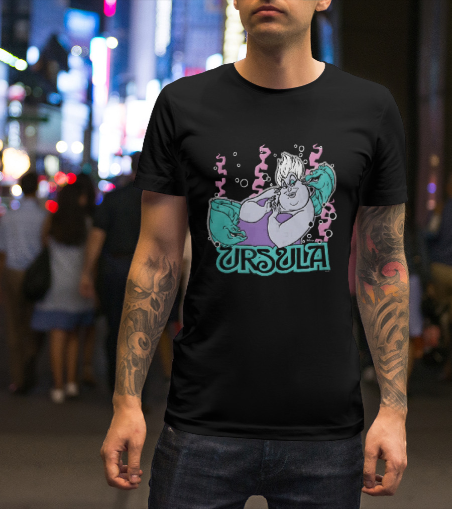 Disney Ursula Sea Witch Villain Eels Bubbles Seaweed T-Shirt