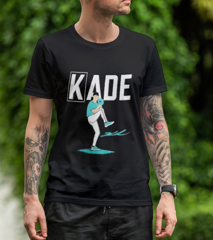 Kade Baseball Pitcher Teal Jersey Mound Action Cartoon T-Shirt