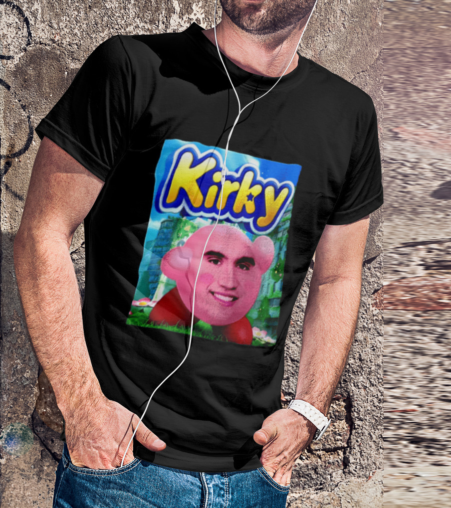 Kirky Kirby Nintendo Inspired Face Mashup Retro Gaming Nostalgia T-Shirt