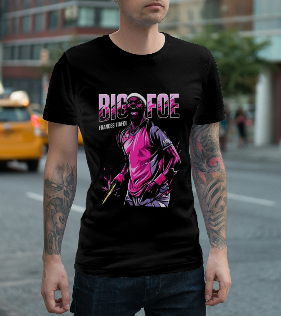 Frances Tiafoe Big Foe Tennis Scream Dynamic Pink Energy T-Shirt