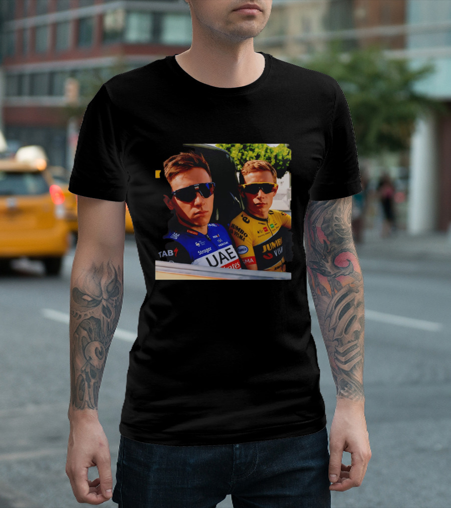 UAE Team Emirates And Jumbo Visma Cycling Rivals Tadej Pogačar Jonas Vingegaard T-Shirt