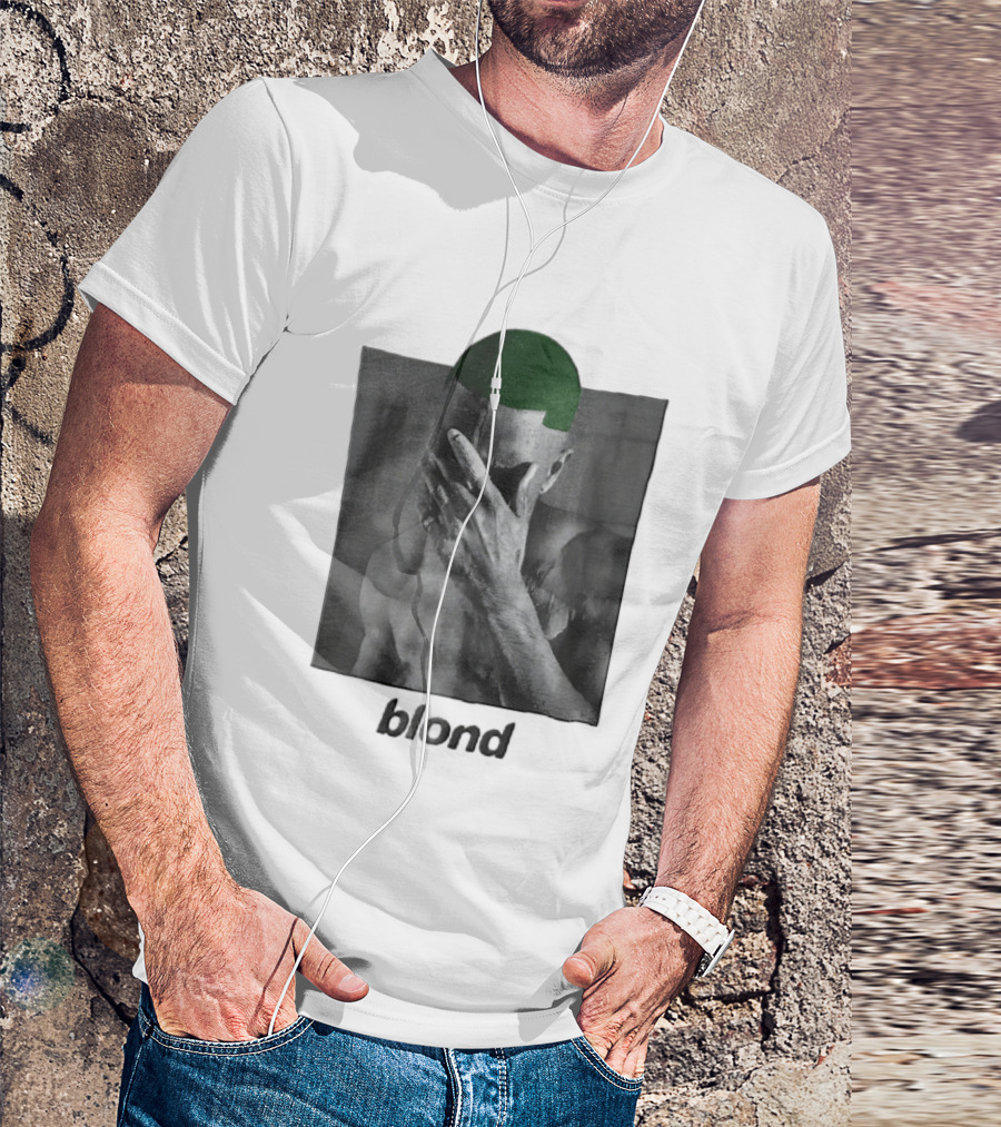 Blond Frank Ocean Green Hair Covering Face Halftone T-Shirt