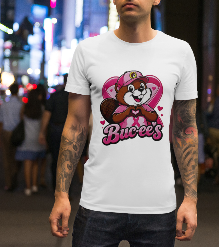 Buc Ee's Pink Ribbon Beaver Breast Cancer Awareness T-Shirt