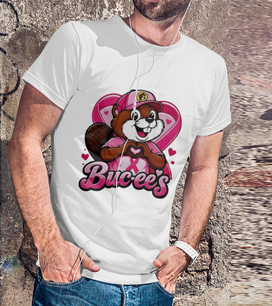 Buc Ee's Pink Ribbon Beaver Breast Cancer Awareness T-Shirt