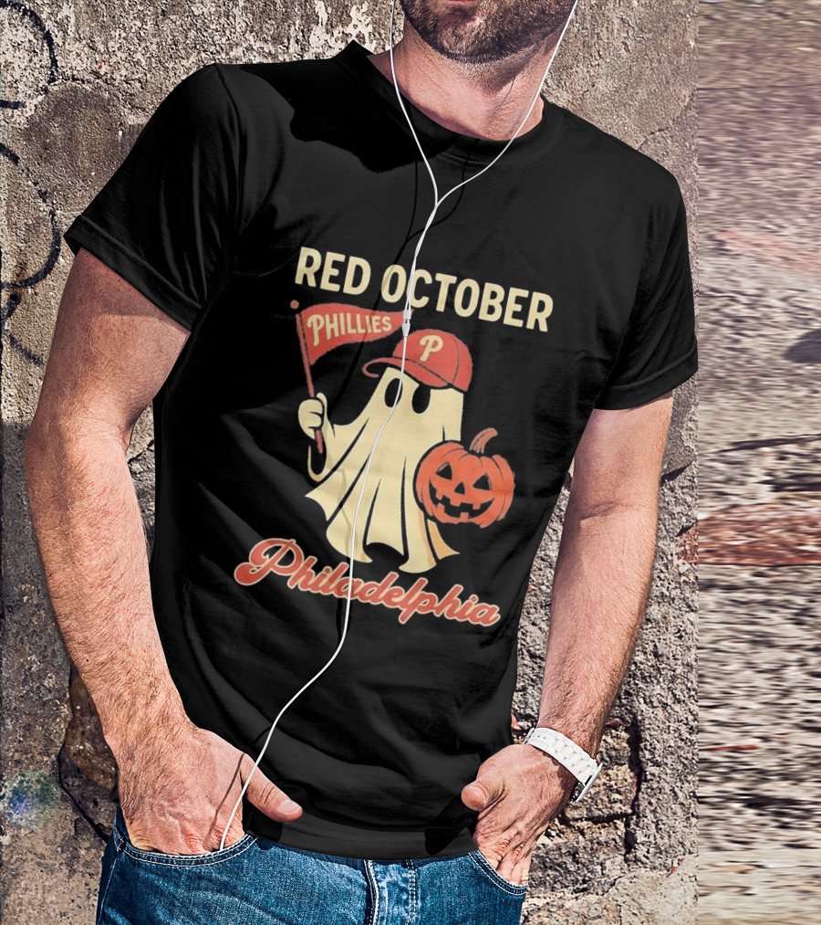 Red October Phillies Ghost Pumpkin Philadelphia T-Shirt