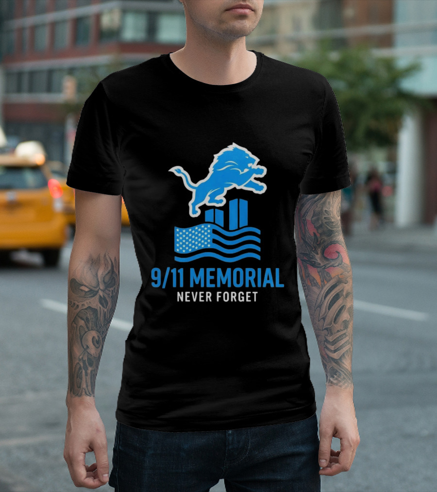 Detroit Lions 9/11 Memorial Never Forget 2026 T-Shirt