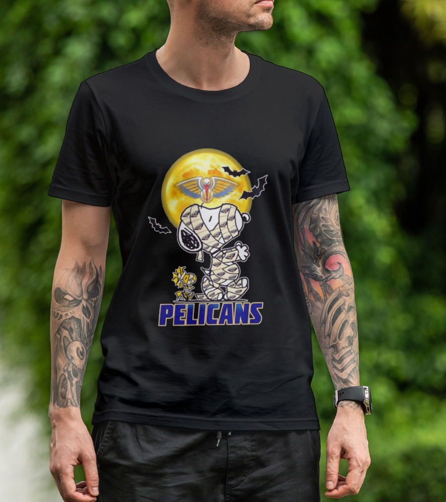 New Orleans Pelicans Snoopy Woodstock Mummy Halloween Cosplay T-Shirt