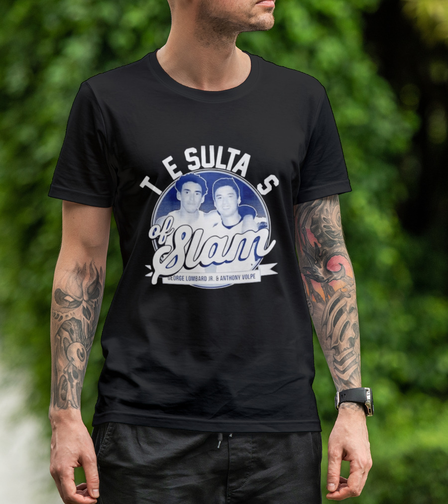 New York Yankees The Sultans Of Slam George Lombard Jr. Anthony Volpe T-Shirt