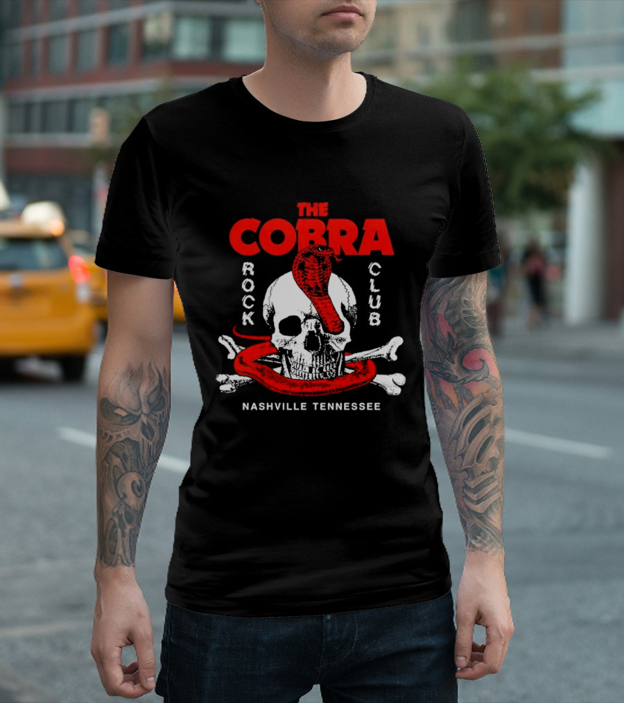 The Cobra Rock Club Skull And Snake Nashville Tennessee T-Shirt