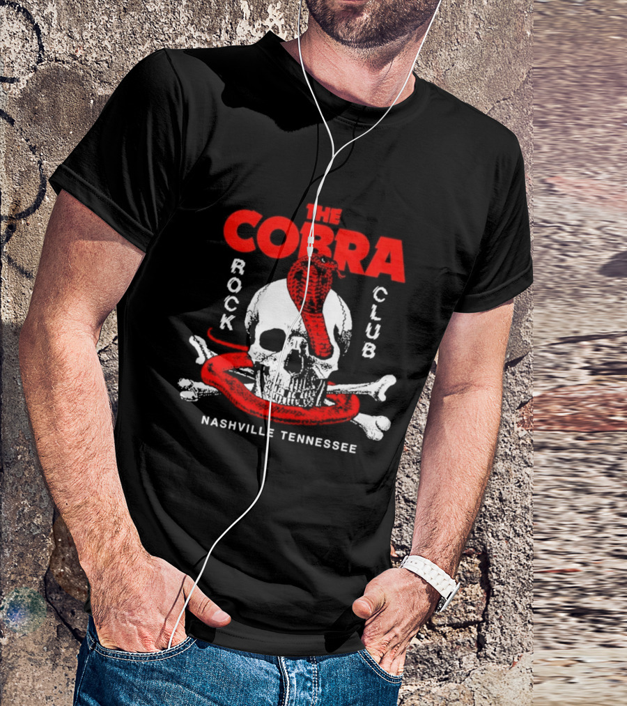 The Cobra Rock Club Skull And Snake Nashville Tennessee T-Shirt