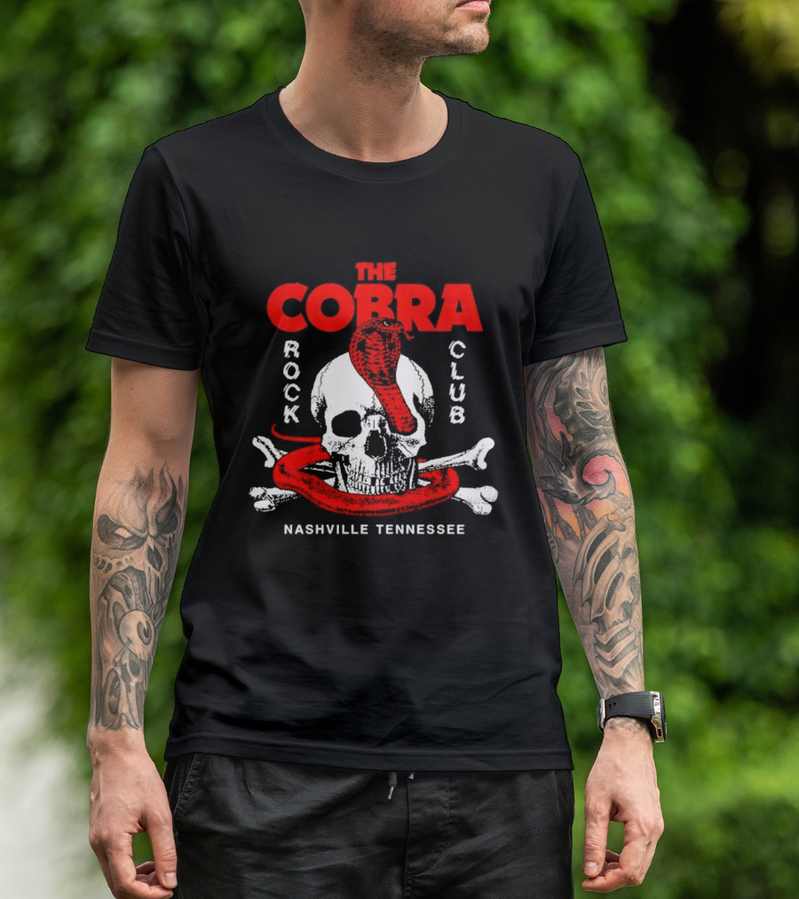 The Cobra Rock Club Skull And Snake Nashville Tennessee T-Shirt