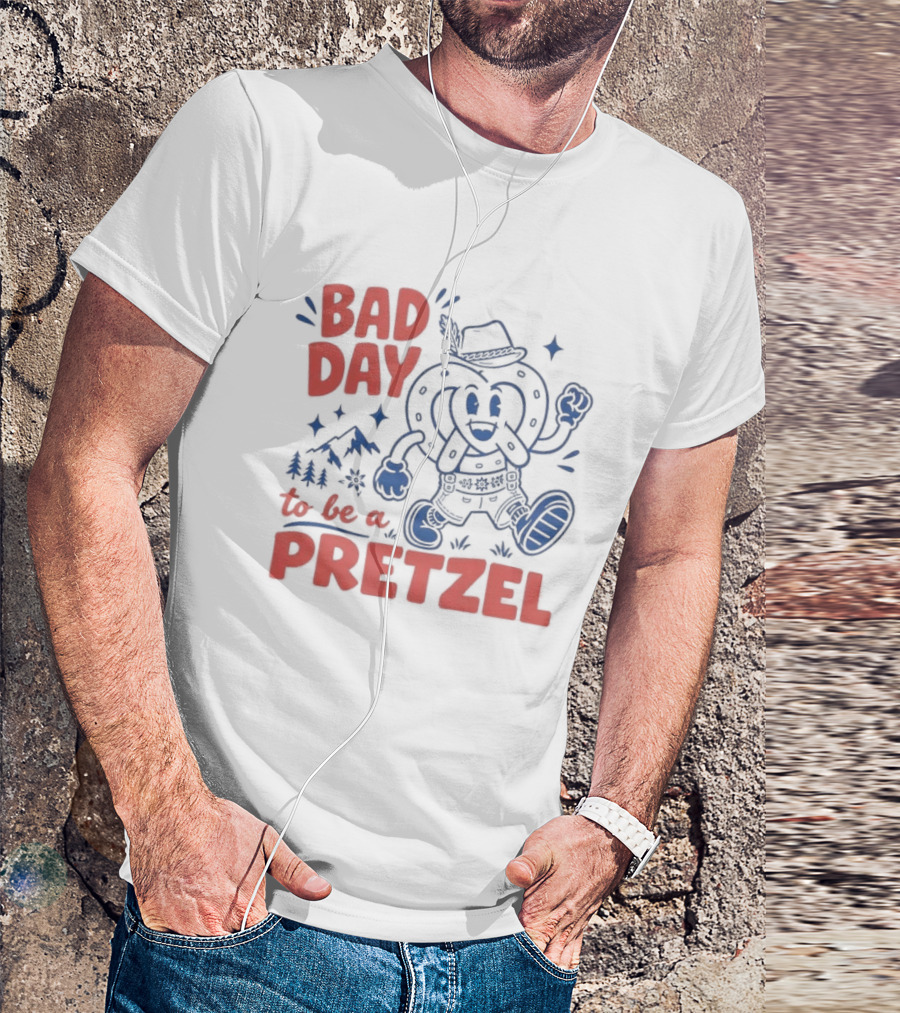 Bad Day To Be A Pretzel Cartoon Character Adventure T-Shirt