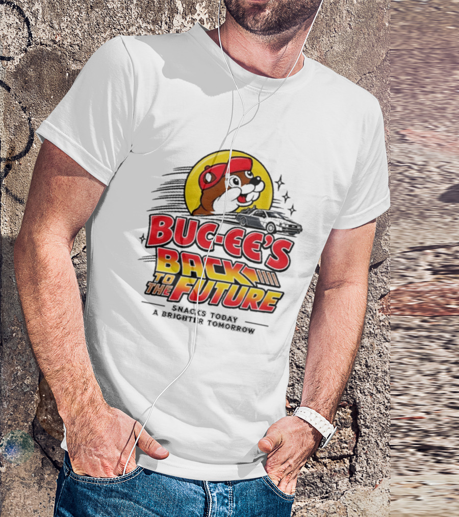 Buc Ee's Back To The Future DeLorean Snacks Today Brighter Tomorrow T-Shirt