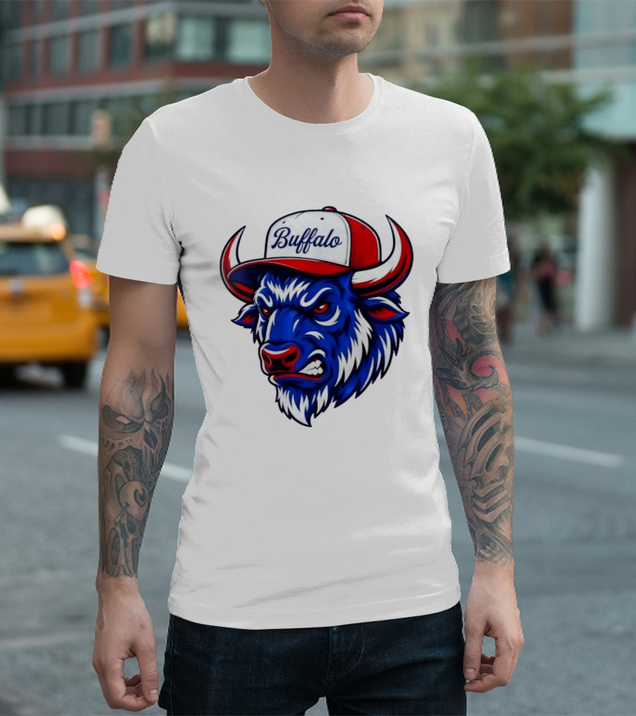Buffalo Bison Bull Hat Sports T-Shirt
