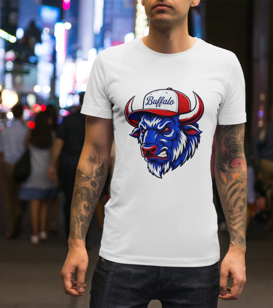 Buffalo Bison Bull Hat Sports T-Shirt