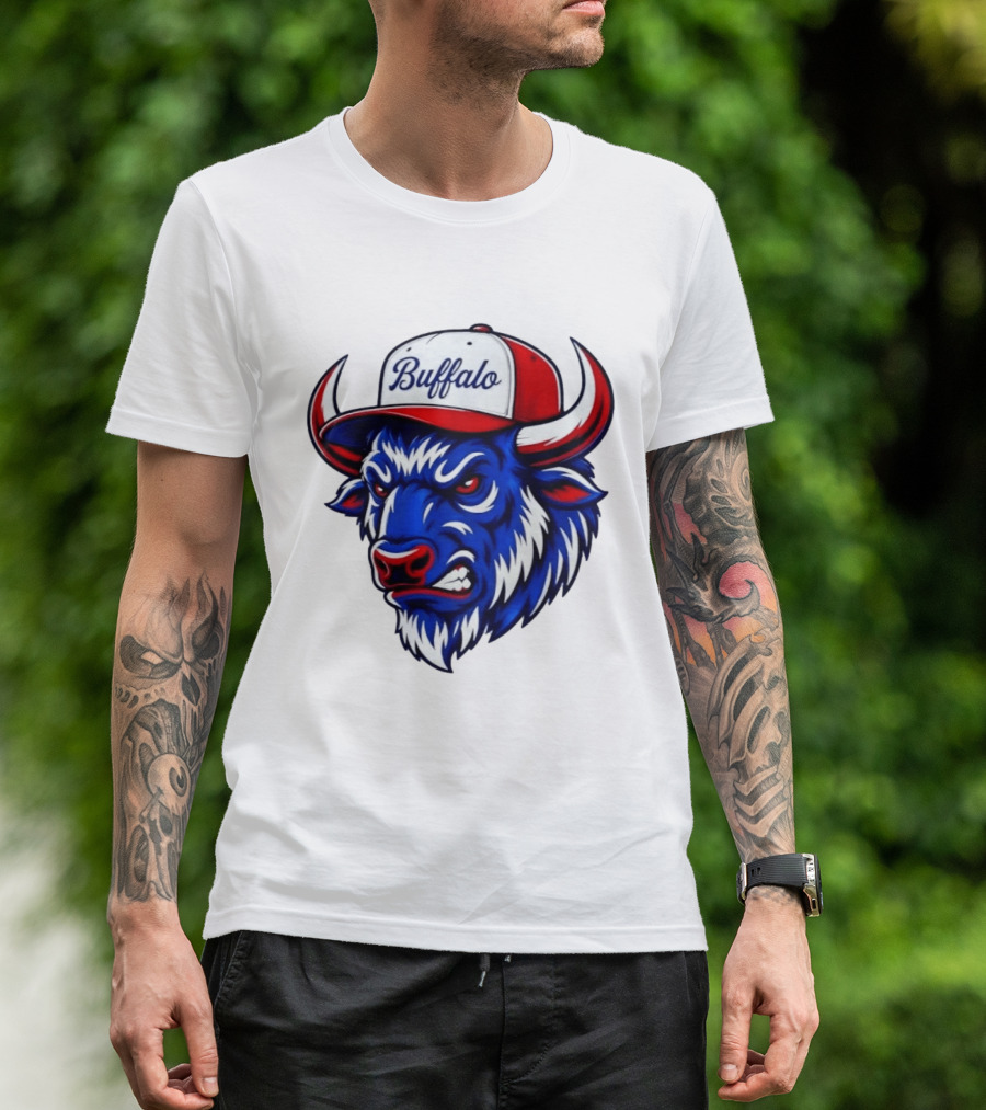 Buffalo Bison Bull Hat Sports T-Shirt