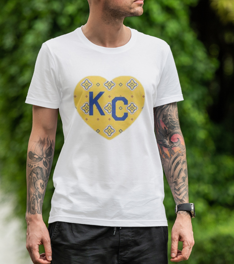 Charlie Hustle KC Heart Plaza Fair Mosaic White T-Shirt