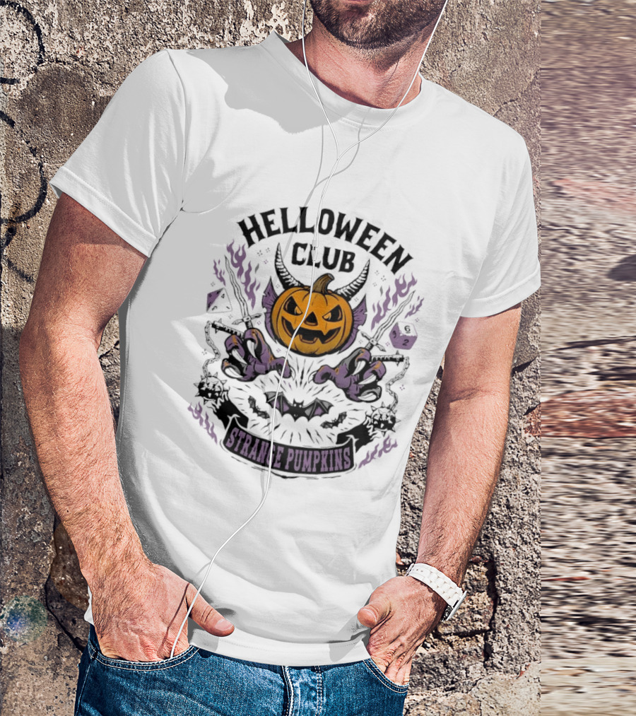 Helloween Club Strange Pumpkins Halloween Jack O' Lantern Monster Claws T-Shirt