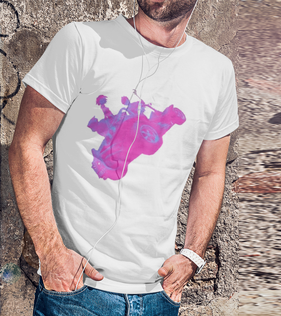 Hot Topic Gorillaz Neon Buggy Pink Blue Vehicle T-Shirt