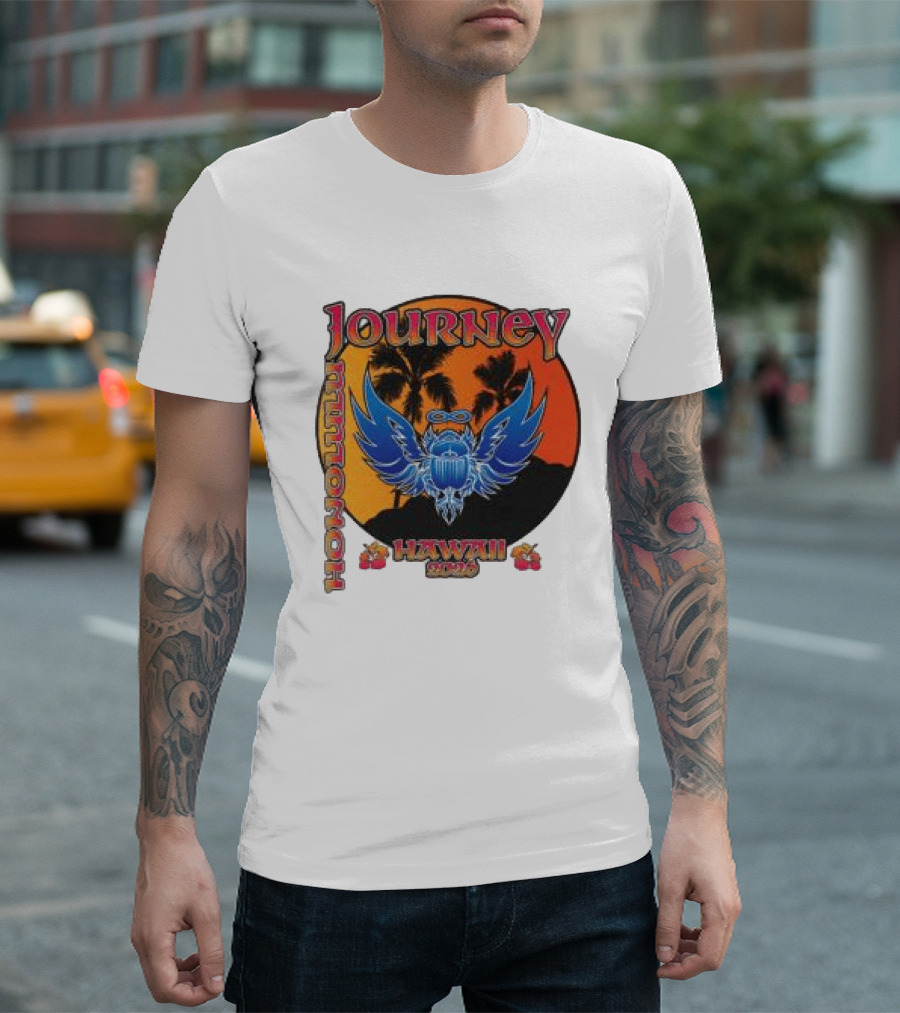 Journey Hawaii 2020 Event Vintage Style Palm Tree And Scarab T-Shirt