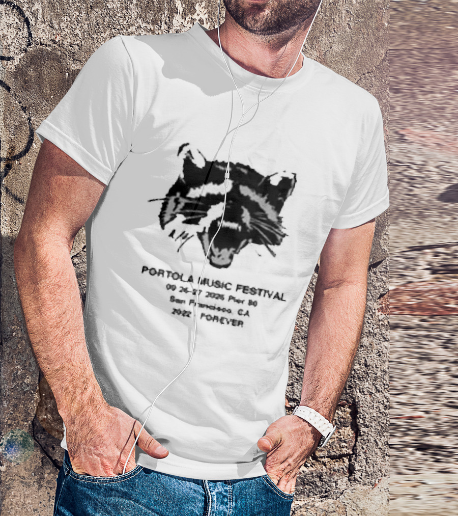 Portola Music Festival Forever Feral 2026 Lineup Cat T-Shirt