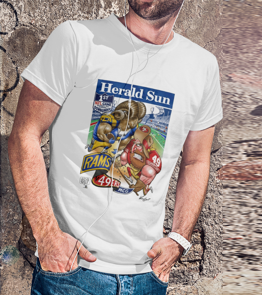 Herald Sun 1st NFL Game Down Under September 11 2026 Rams Vs 49ers MCG Melbourne T-Shirt