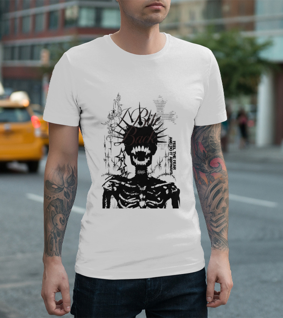 Swixxz Bite Back Jumbo Skeleton Cross T-Shirt