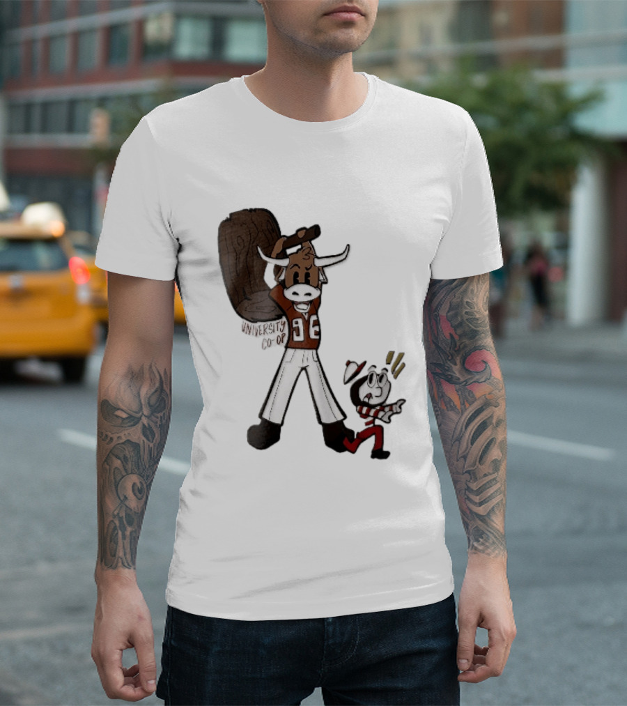 Texas Longhorns University Co Op Cartoon Longhorn 96 Football T-Shirt