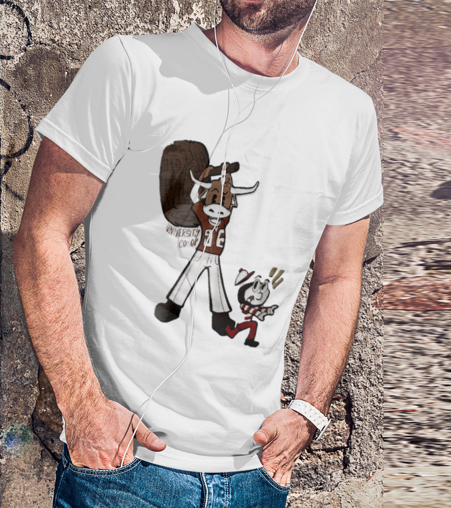 Texas Longhorns University Co Op Cartoon Longhorn 96 Football T-Shirt