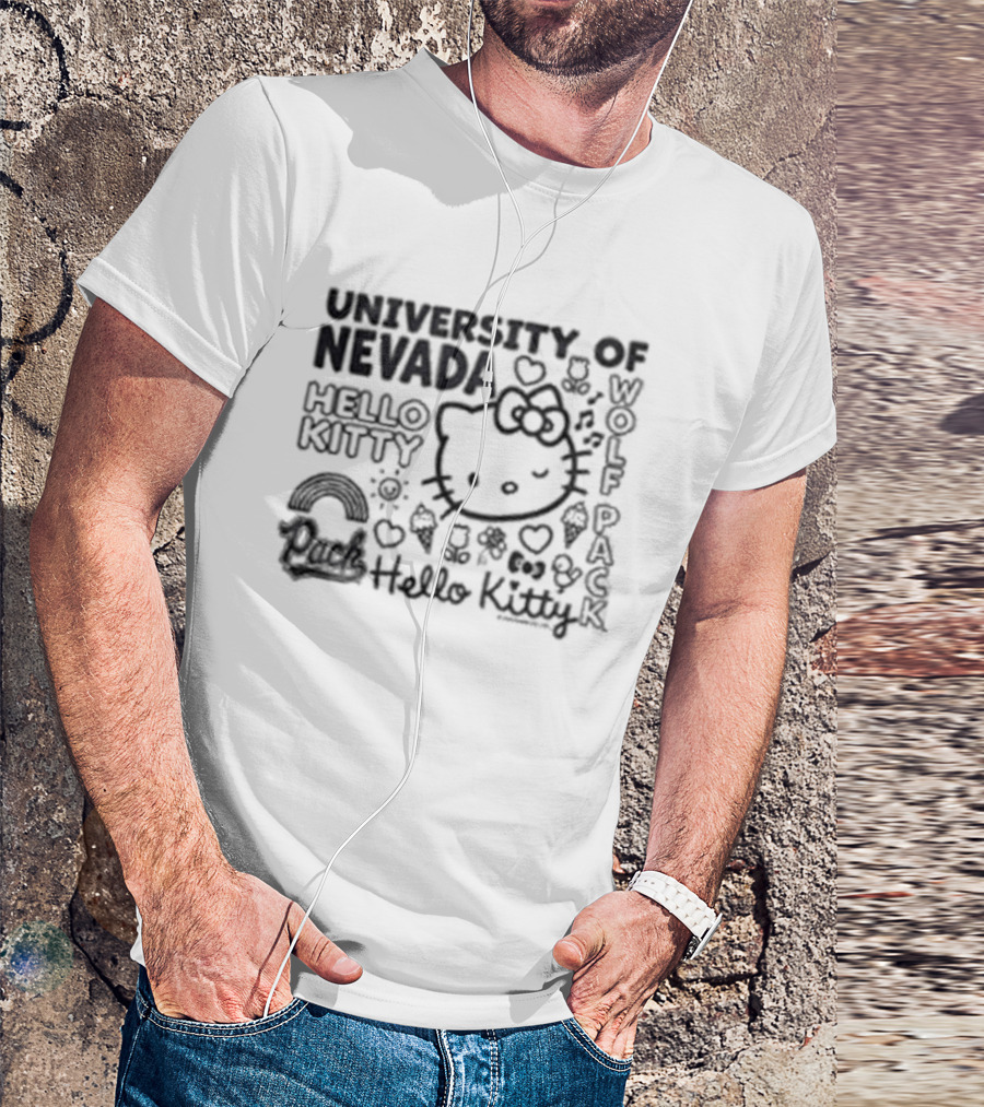 University Of Nevada Hello Kitty Wolf Pack Collegiate Collaboration T-Shirt