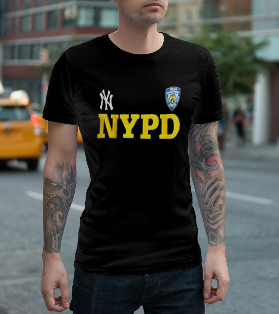 2026 New York Yankees NYPD Collaboration NY Logo And Police T-Shirt