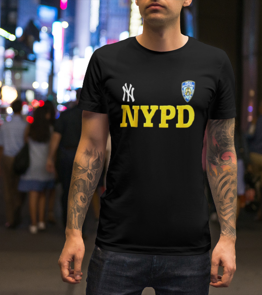 2026 New York Yankees NYPD Collaboration NY Logo And Police T-Shirt