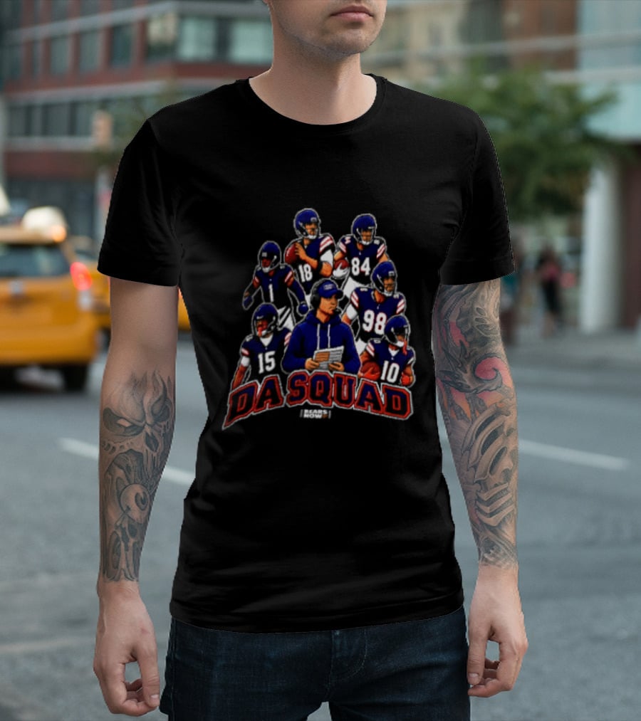 Da Squad Bears Now Team Players Huddle Formation T-Shirt