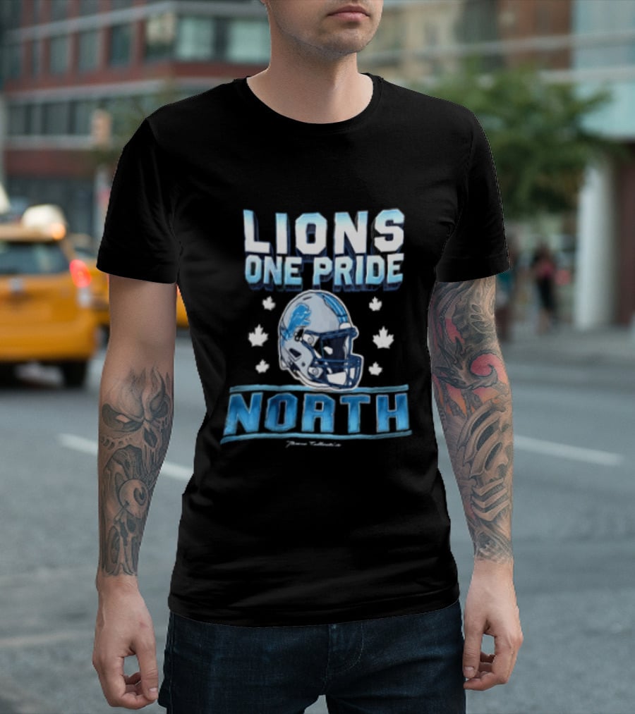 Lions One Pride North Detroit Lions Football Helmet Fan Gear T-Shirt