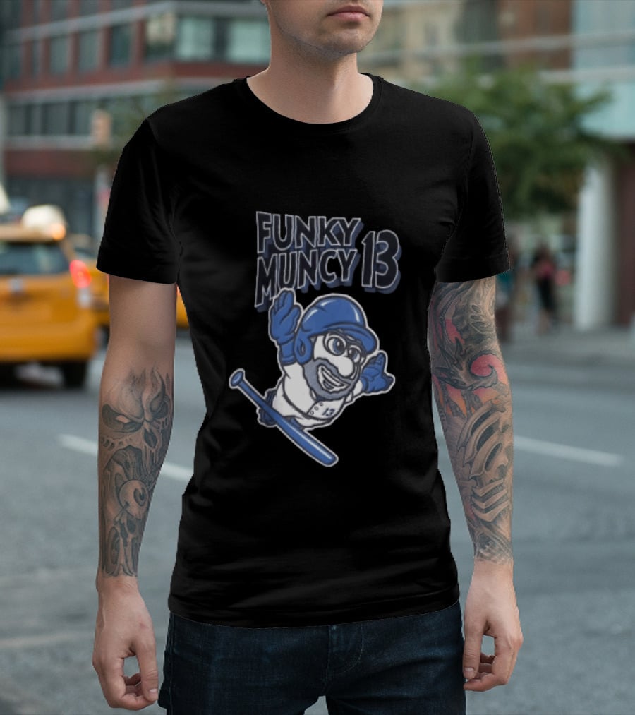 Funky Muncy 13 Baseball Cartoon T-Shirt