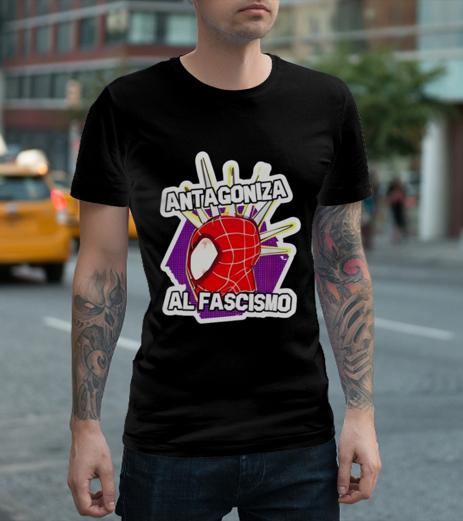 Antagoniza Al Fascismo Spider Man Anti Fascist T-Shirt