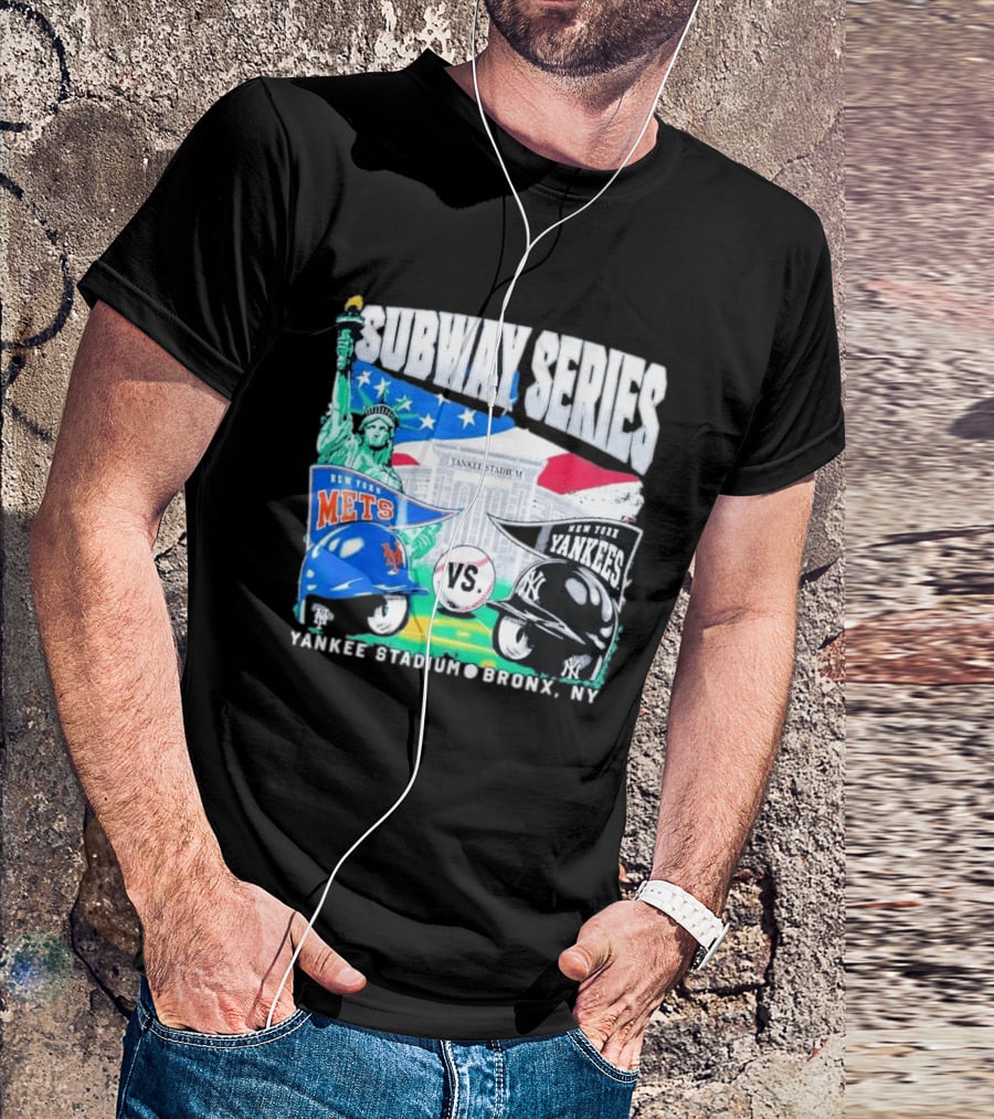 Subway Series Yankee Stadium Bronx NY Mets Yankees Statue Of Liberty T-Shirt