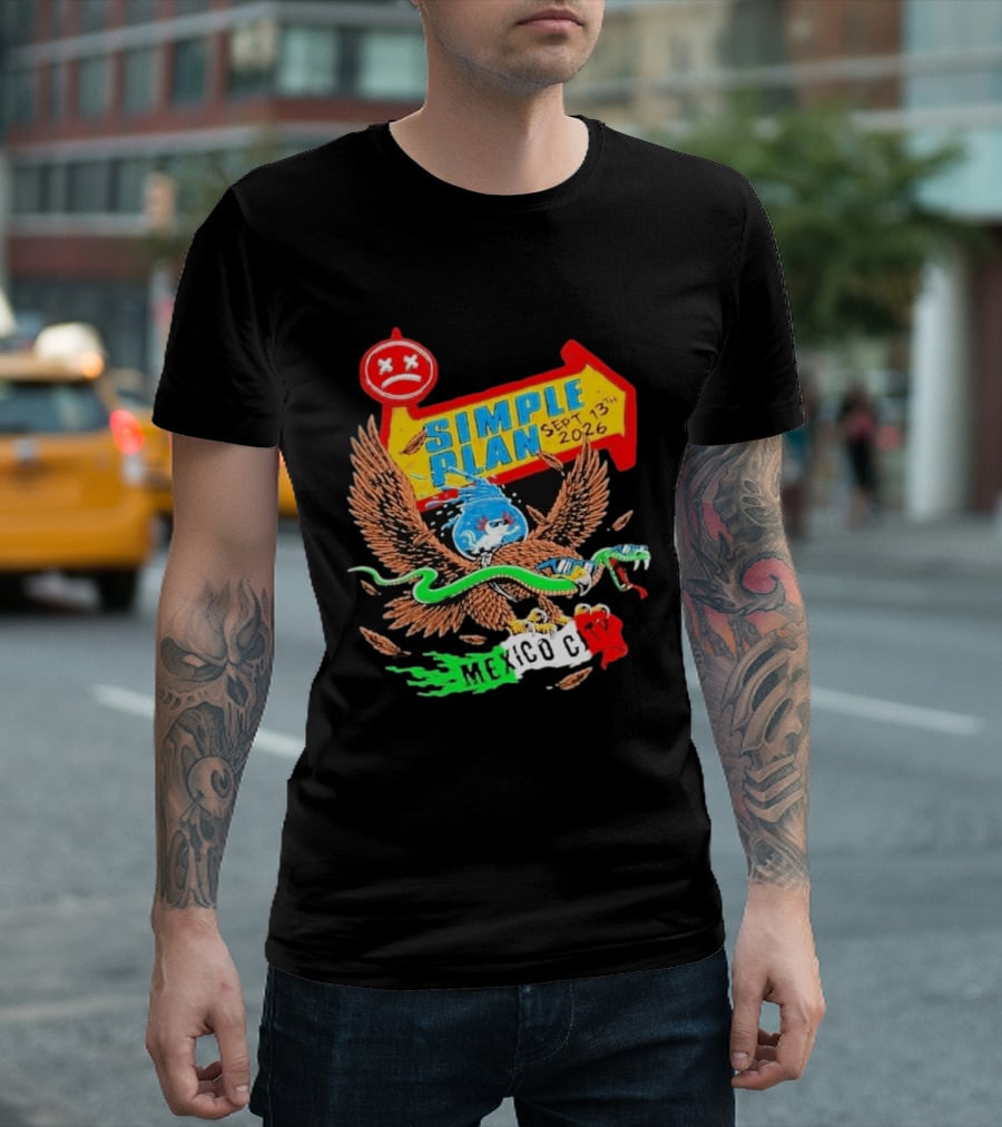 Simple Plan Vans Warped Tour Sep 13 2026 Mexico City Event T-Shirt