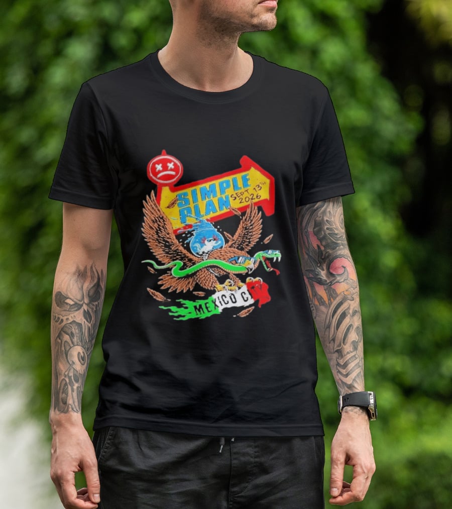 Simple Plan Vans Warped Tour Sep 13 2026 Mexico City Event T-Shirt