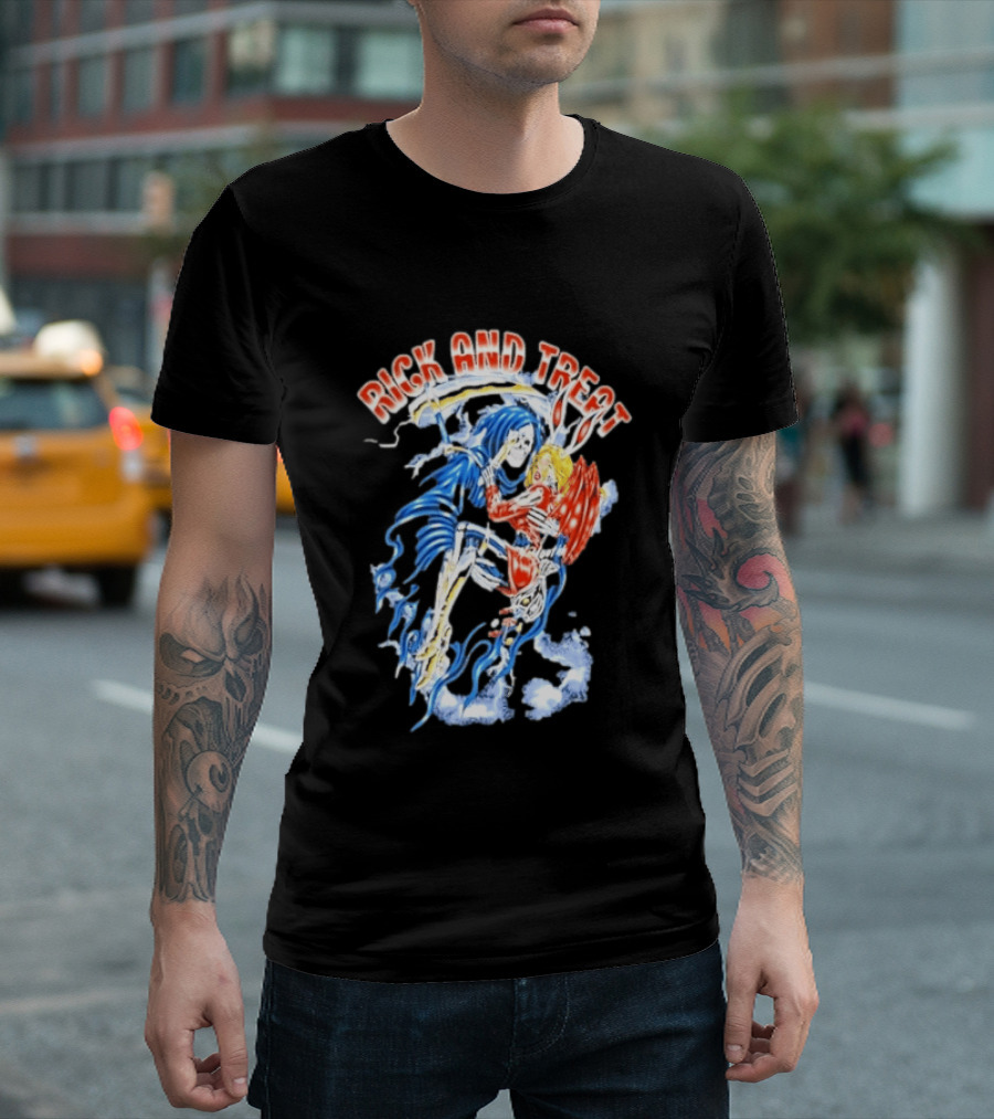 Original Trick And Treat Grim Reaper Bunny Girl Embrace T-Shirt