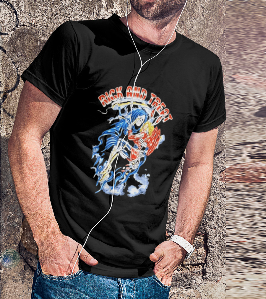 Original Trick And Treat Grim Reaper Bunny Girl Embrace T-Shirt