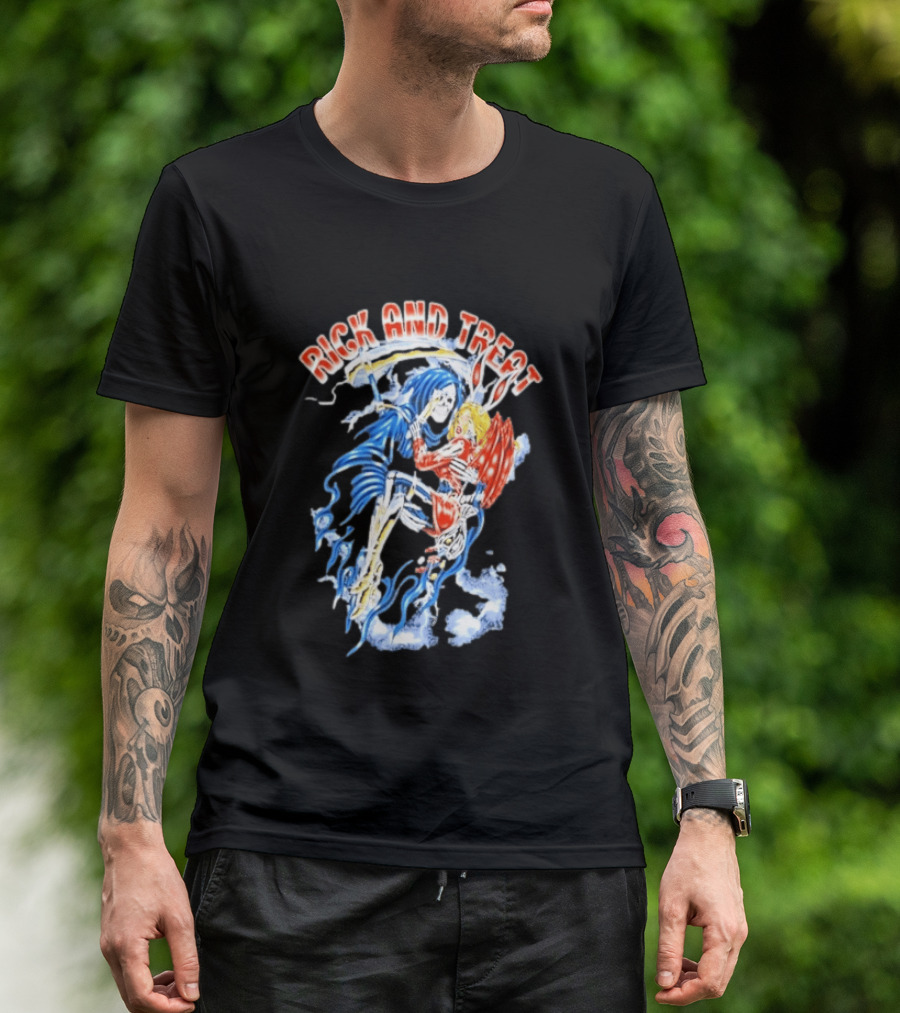 Original Trick And Treat Grim Reaper Bunny Girl Embrace T-Shirt