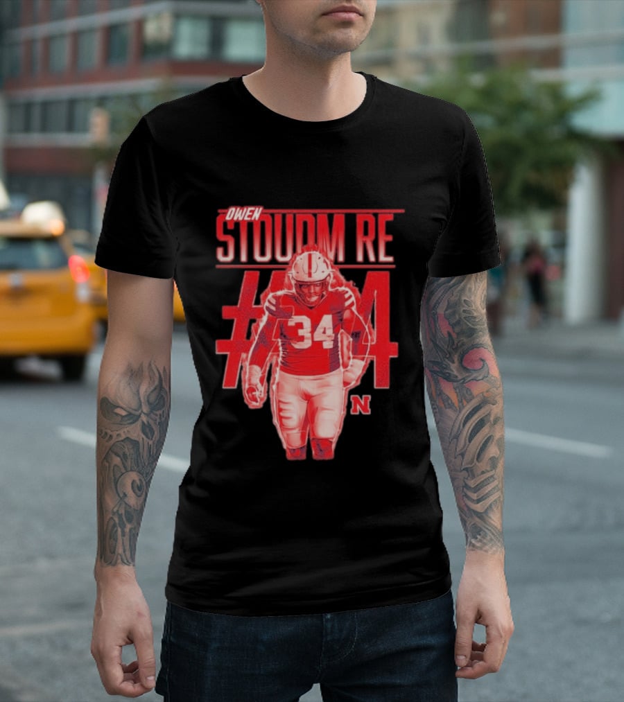 Owen Stoudmire 34 Nebraska Cornhuskers Football Player T-Shirt