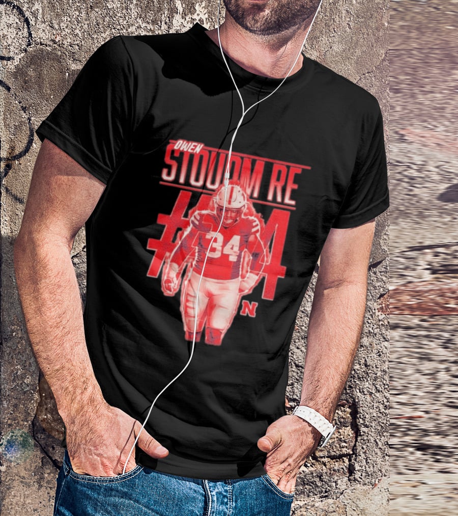 Owen Stoudmire 34 Nebraska Cornhuskers Football Player T-Shirt