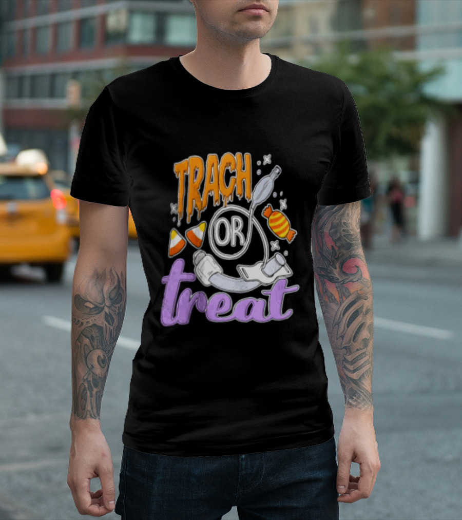 Trach Or Treat Halloween Tracheostomy Medical Candy T-Shirt