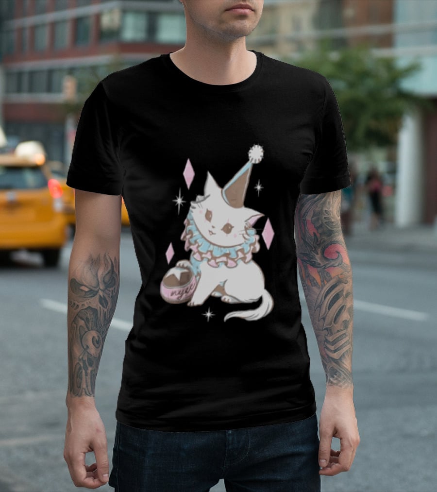 Popverse Superfans NYCC 2026 Mock Neck Cat Clown Nyeee T-Shirt
